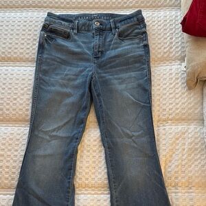 White House Black Market Flare Jeans in Blue